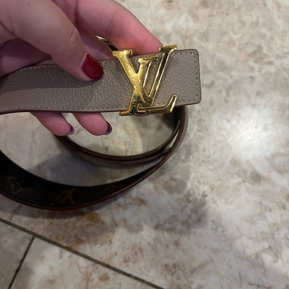 LV REVERSIBLE BELT BROWN/BEIGE 30MM- GREAT COND--90CM - Picture 1 of 6